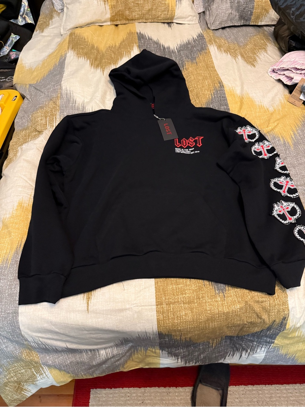 LOST Intricacy Men’s Black Fleece Graphic Hoodie